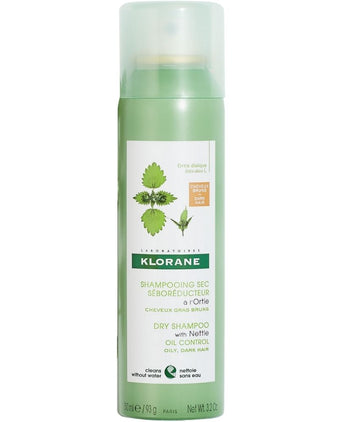 Klorane Trockenshampoo fettiges Haar Brennnessel - dunkles Haar (150 ml)